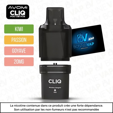 Cartouche Kiwi Passion Goyave - Cliq AVM - 20mg