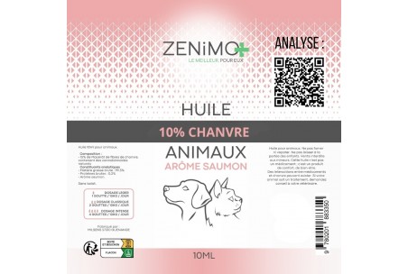 Huile Animaux CBD Saumon - Zenimo + - Etiquette