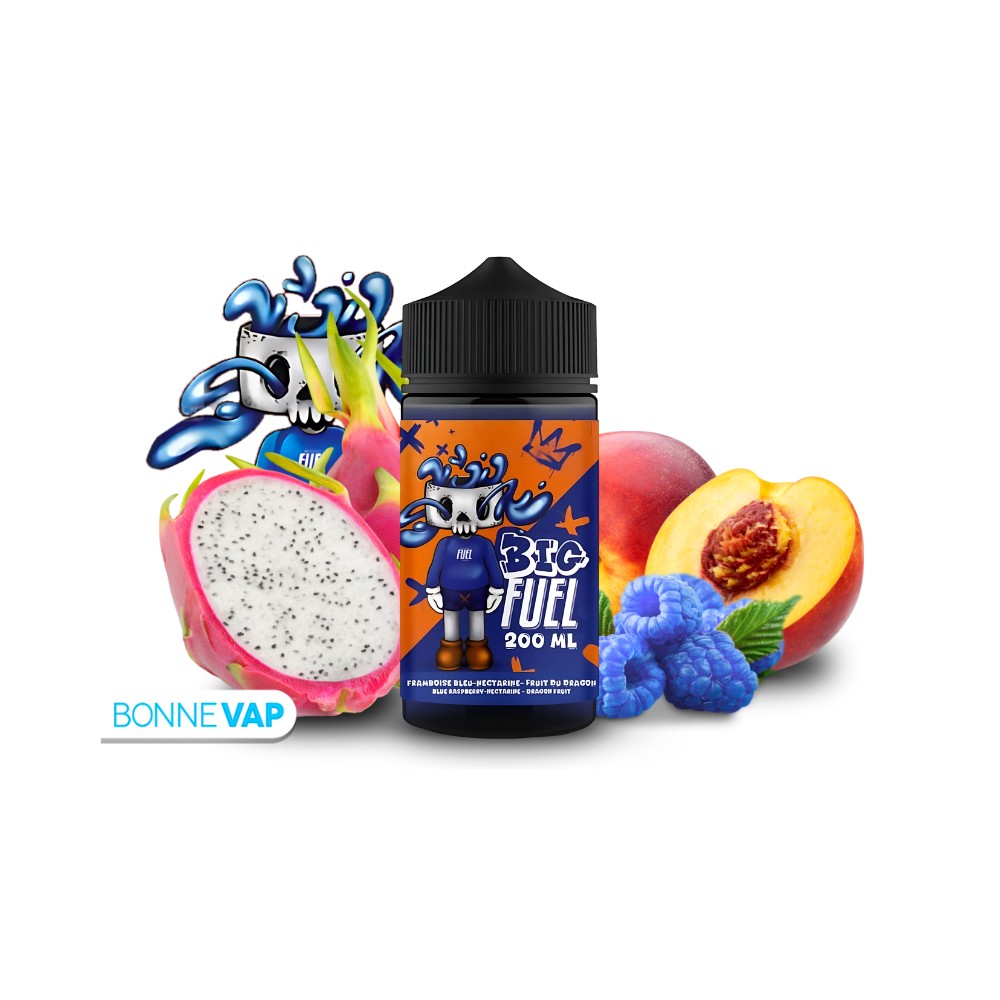E liquide Framboise Bleue - Nectarine - Fruit du Dragon Big Fuel 200ml