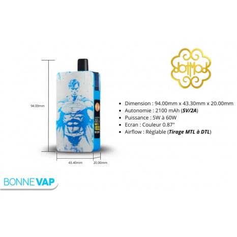 Kit DotPod Max V1.5 (Edition SUPERMAN) - DOTMOD - SUPERMAN BLUE