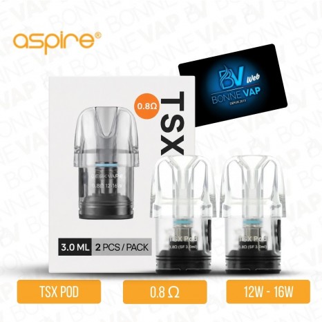 Cartouches TSX Pod - Aspire - 0.8ohm
