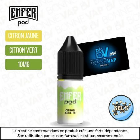 Citron Limette 10ml Sels - Enfer Pod