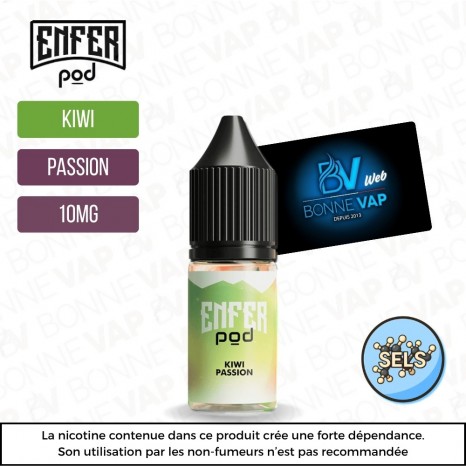 Kiwi Passion 10ml Sels - Enfer Pod - 10mg