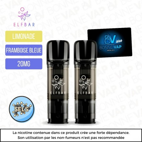 Cartouches Limonade Framboise Bleue - Elfa Pro